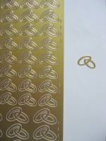 Stickerbogen - Eheringe gold