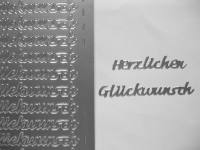 Stickerbogen - Herzlichen Glückwunsch silber