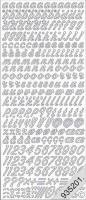 Stickerbogen - Kleinbuchstaben kursiv silber