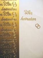 Stickerbogen - Wir heiraten gold