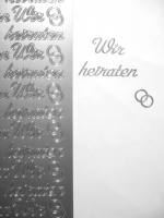 Stickerbogen - Wir heiraten silber