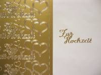 Stickerbogen - Zur Hochzeit gold