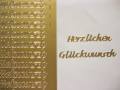 Stickerbogen - Herzlichen Glückwunsch gold